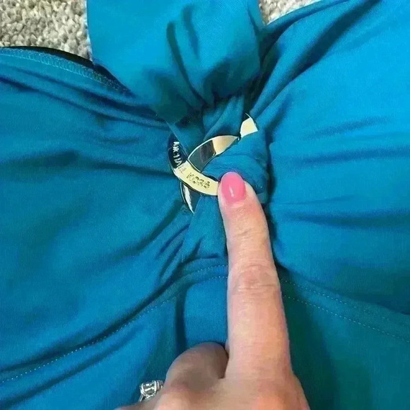 MICHAEL Michael Kors Blue Bathing suit halter neck size 10 - Picture 2 of 4